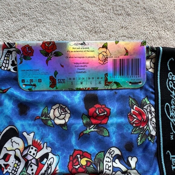 Brand New ED HARDY Multi-Color TATTOO Performance BOXER BRIEFS Size M - Picture 3 of 15